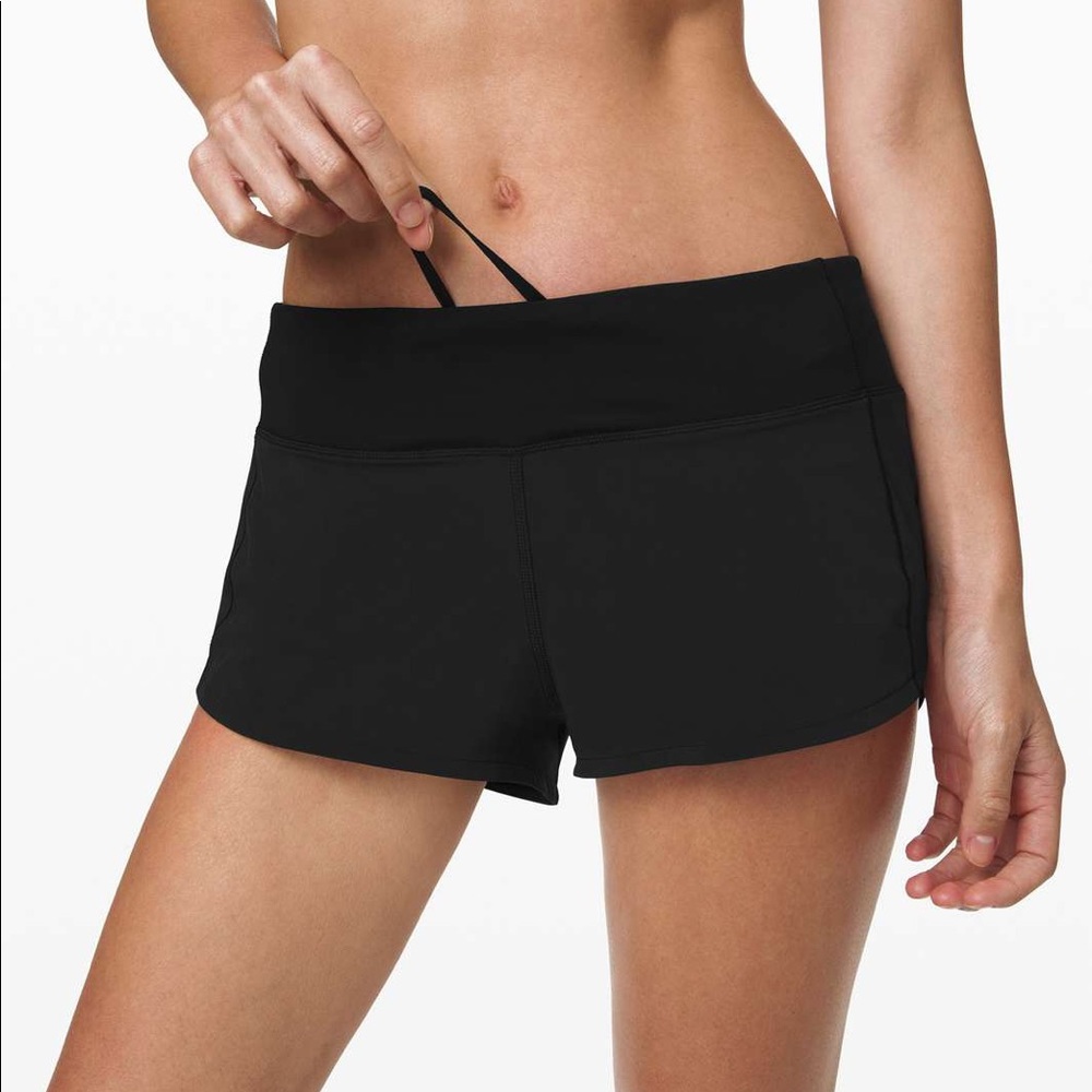 Lululemon speed up running shorts - Black, size 4